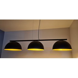 Pendente 3 Meia Esfera 30cm Mesa Jantar Sinuca Escritorio:preto Fosco - 2