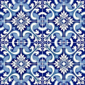 Adesivo  de Azulejo Azul Claro e Azul Escuro - G 20x20cm