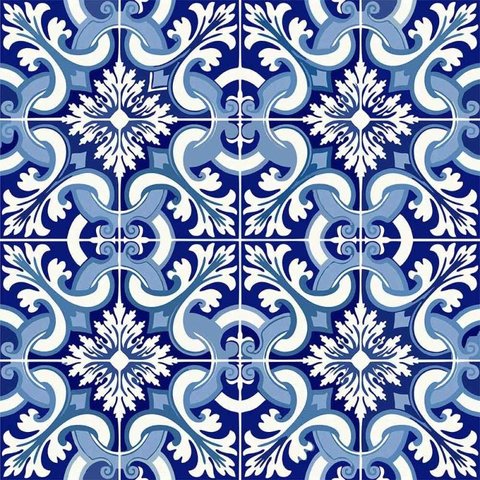 Adesivo  de Azulejo Azul Claro e Azul Escuro - G 20x20cm