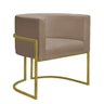 Kit 2 Poltronas Decorativa Nayara Base Ferro Dourado Twdecora Suede - 2