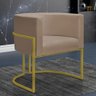 Kit 2 Poltronas Decorativa Nayara Base Ferro Dourado Twdecora Suede - 5