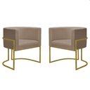 Ver imagem 1 de Kit 2 Poltronas Decorativa Nayara Base Ferro Dourado Twdecora Suede