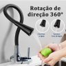 Torneira para Cozinha Preta Flexível com Arejador Duplo de Parede Fc-03 - 2