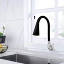 Ver imagem 4 de Torneira para Cozinha Preta Flexível com Arejador Duplo de Parede Fc-03