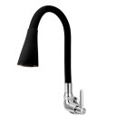 Ver imagem 5 de Torneira para Cozinha Preta Flexível com Arejador Duplo de Parede Fc-03