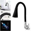 Ver imagem 3 de Torneira para Cozinha Preta Flexível com Arejador Duplo de Parede Fc-03