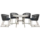 Ver imagem 1 de Mesa com 4 Cadeiras e Noronha Estofado 12 Trama Original Preto