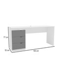 Ver imagem 4 de Mesa Escrivaninha Porto 3 Gavetas 40250685 Cinza/branco - Politorno