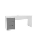 Ver imagem 2 de Mesa Escrivaninha Porto 3 Gavetas 40250685 Cinza/branco - Politorno