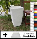 Ver imagem 1 de Kit Vaso Planta + Prato 60x40 Trapézio Rústico Polietileno BGPLASTICOS MARROM CAFE 003
