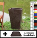 Ver imagem 6 de Kit Vaso Planta + Prato 60x40 Trapézio Rústico Polietileno BGPLASTICOS MARROM CAFE 003