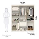 Ver imagem 3 de Guarda Roupa Casal 100% Mdf 6 Portas 2 Gavetas com Espelho Lana Acp Móveis Branco