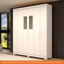 Ver imagem 5 de Guarda Roupa Casal 100% Mdf 6 Portas 2 Gavetas com Espelho Lana Acp Móveis Branco