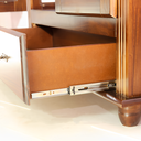 Ver imagem 3 de Cristaleira de Madeira Maciça 2 Portas 1 Gaveta e Pés Torneados - Imbuia Glazer