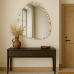 Espelho Orgânico Moderno com Moldura em Alumínio Luxo Closet 90x80cm - 5