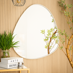 Espelho Orgânico Moderno com Moldura em Alumínio Luxo Closet 90x80cm - 1