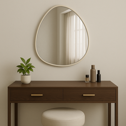 Espelho Orgânico Moderno com Moldura em Alumínio Luxo Closet 90x80cm - 2