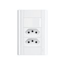 Ver imagem 1 de Interruptor Simples e Tomada Dupla 2p+t 10a Fame Modulare com Placa 4x2