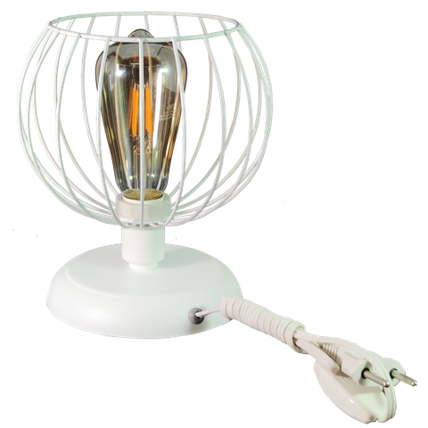 Abajur Aramado Luminaria de Mesa Base Metal Tangerine Branco