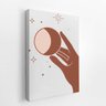 Lua Astros Mãos Arte Minimalista Quadro Canvas 60x40cm - 2