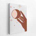 Ver imagem 2 de Lua Astros Mãos Arte Minimalista Quadro Canvas 60x40cm