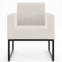 Ver mais imagens de Kit 4 Poltronas Decorativas Sala Base Fixa Metal Helô L02 Linho Cru Couríssimo Camel - Lyam
