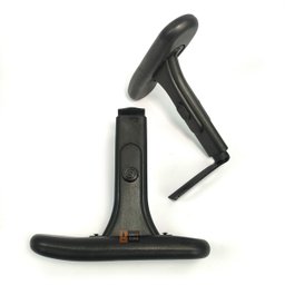 Par de Braços Regulavéis para Cadeira de Escritório Preto Aço - 2