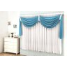 Cortina Felícia 2,00m x 1,70m Para Varão Duplo Branco Com Azul - 1