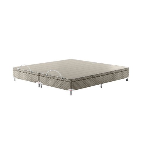Base Box Baú Bipartido King Spubio Incofal Marrom Claro 198x198x45cm