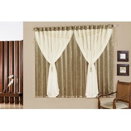 Cortina Imperatriz Sala Seda 3,00m X 2,50m. Bronze - 1