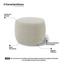Ver imagem 6 de Puff Decorativo Living Aisha Orgânico Bouclê Bege - Desk Design