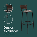 Ver imagem 4 de Kit 5 Banquetas para Cozinha Banco Alto Junco Argila Balcão Ilha Bancada Bares Piscina Área Gourmet