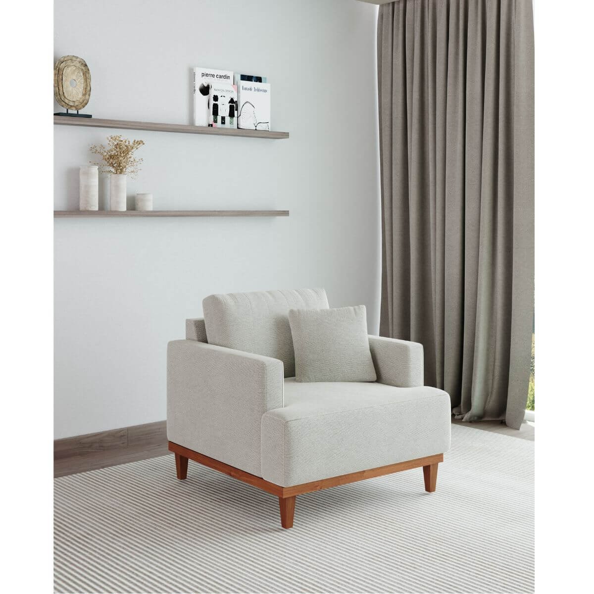 Poltrona Doha em Linho Safira Off White - Home Mobily - 2