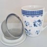 6 Xícaras de Chá Porcelana 310ml com Tampa Infusor Lyor Canecas Super White Grécia - 9