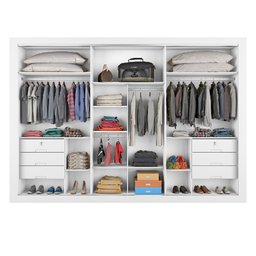 Guarda Roupa Cavich 3 Portas Espelhadas 100% Mdf Branco Acetinado - Móveis Europa - 3