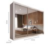 Guarda Roupa Cavich 3 Portas Espelhadas 100% Mdf Branco Acetinado - Móveis Europa - 5