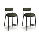 Ver imagem 5 de Banqueta Cozinha Média com Encosto Industrial Preto Kit 2 Londres PU Verde D03 - D'Rossi