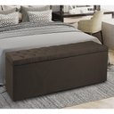 Ver imagem 1 de Recamier Baú 1,40m Madrid Suede Marrom Dal Poz Estofados