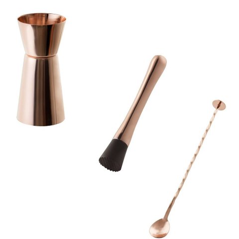 Dosador Duplo, Bailarina e Macerador Drinks - Inox Cobre Etihome
