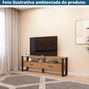 Ver imagem 3 de Rack Industrial F42 Pradel 180 Cm (largura) em Mdf Freijó Acabamento Preto Fosco 2 Gavetas