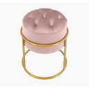 Ver imagem 1 de Puff Banqueta Estofado Decorativo Base de Ferro Capitonê Suede Rosa Eli Móveis e Decoração