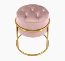 Ver imagem 1 de Puff Banqueta Estofado Decorativo Base de Ferro Capitonê Suede Rosa Eli Móveis e Decoração