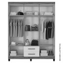 Ver imagem 4 de Guarda Roupa Casal Modena com Espelho 6 Portas e Multiuso Recife Malbec – Incorplac
