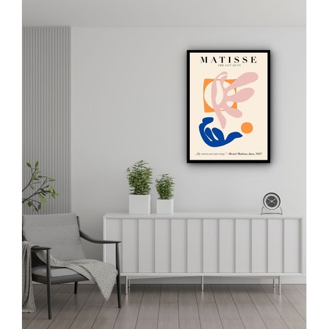 Quadro Decorativo Matisse The Cut-outs - 70x50cm:moldura Preta