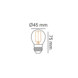 Lâmpada Led Bolinha G45 Filamento 2w Bivolt E27 2200k Luz Quente Decoração - 3