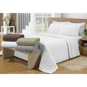 Cobre Leito Soft Queen 3pçs:Branco