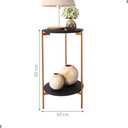 Ver imagem 3 de Conjunto Mesas de Apoio e Lateral Aurum Redondo MDF 43cm Preto Bronze Oft Móveis