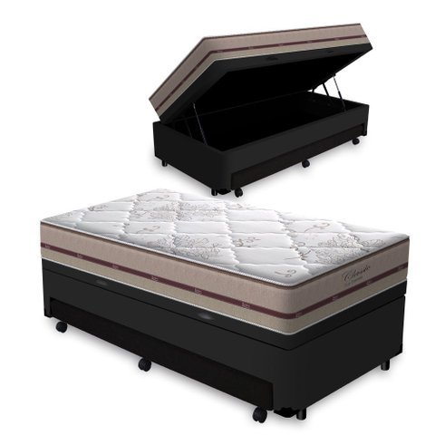 Box Baú e Aux + Colchão de Molas Ensacadas D' Angelis Classic 88