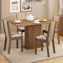 Ver imagem 1 de Conjunto Sala de Jantar Madesa Talita Mesa Tampo de Madeira com 4 Cadeiras Rustic/Crema/Floral Hibis