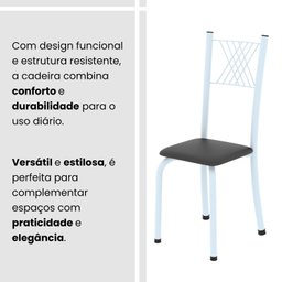 Conjunto de Mesa Tubular 70x70cm Tampo em Mdf 4 Cadeiras Sara - 8